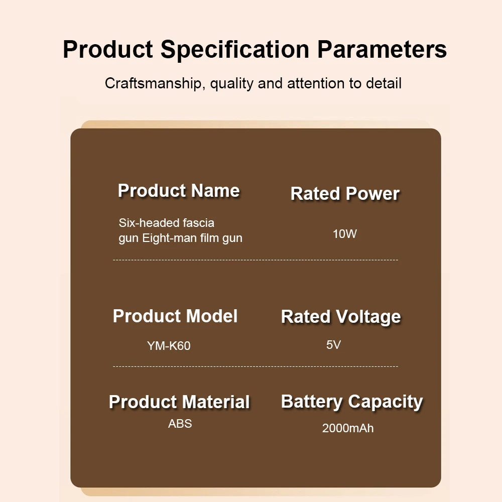 High-Frequency Six-Head Massage Gun