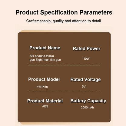High-Frequency Six-Head Massage Gun